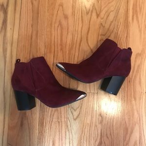 Charlotte Russe Burgundy Booties with Steel Toe
